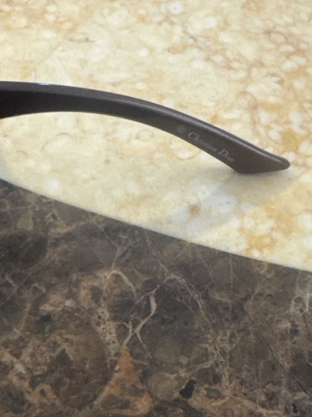 Dior Brown Gradient Rimless Sunglasses with Gold Accents - Picture 4 of 5
